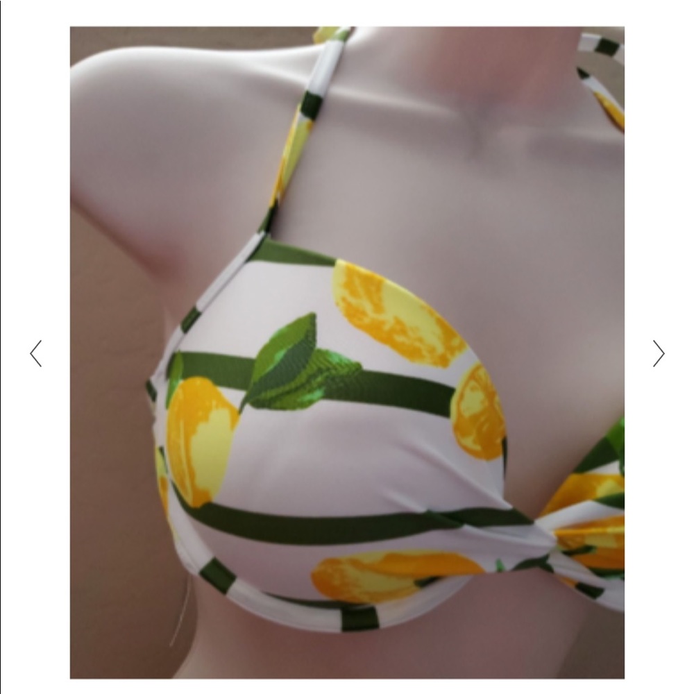 Push-Up Lemon Striped Bikini - Picture 2 of 3